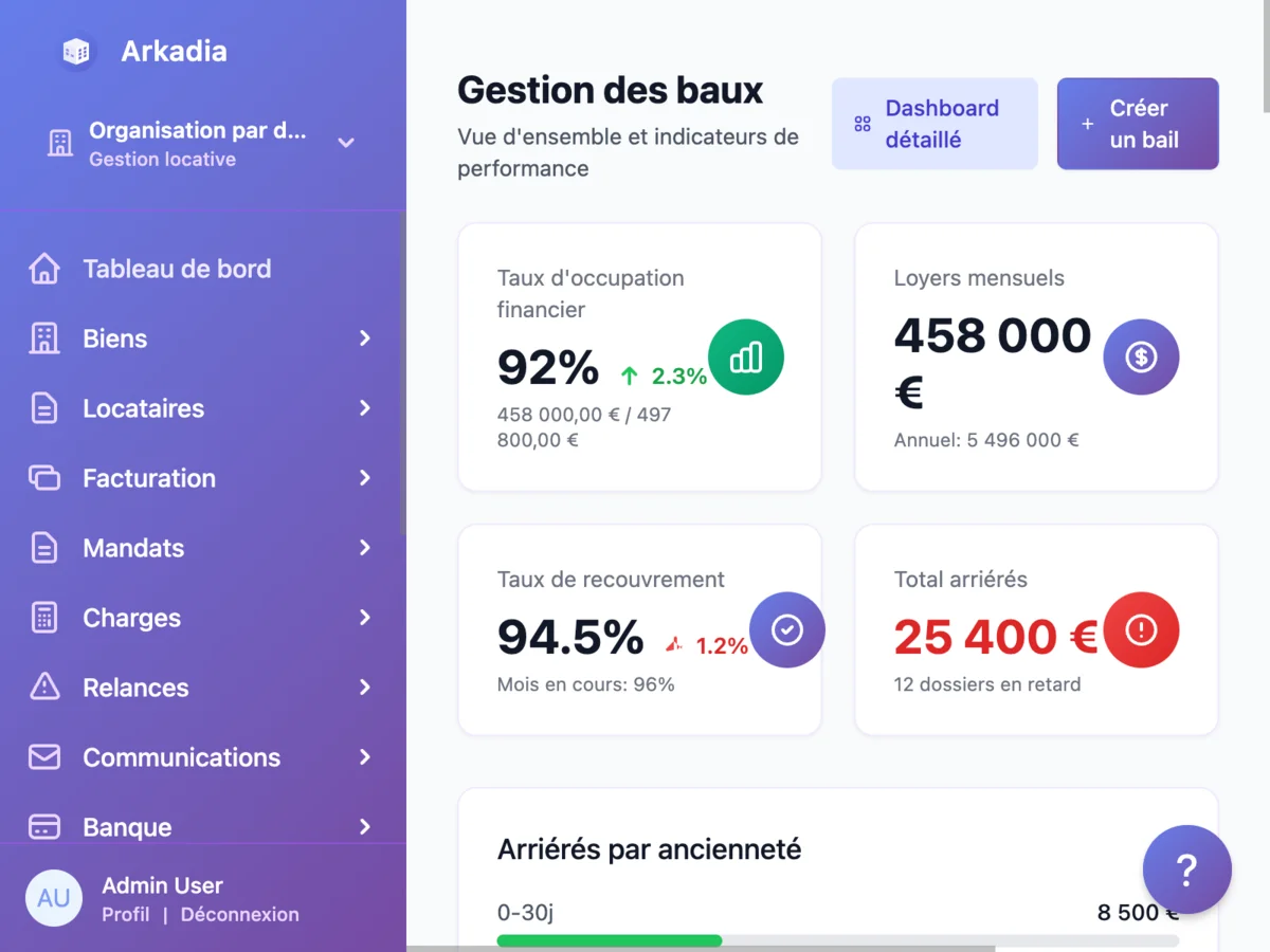 Arkadia - Gestion des baux